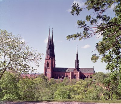 Vista della Cattedrale di Uppsala dal Castello da Unbekannt Unbekannt